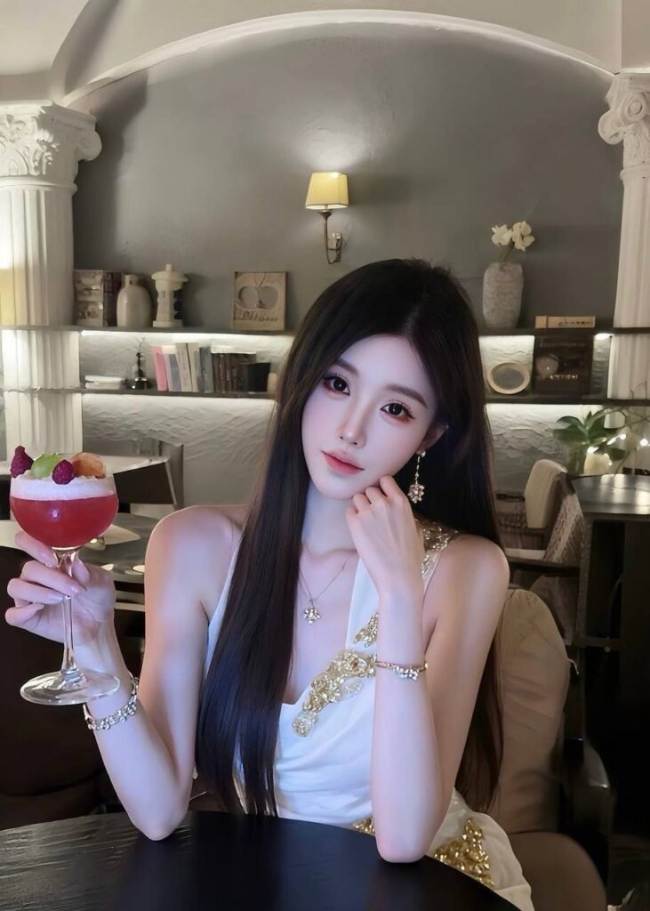 Mingmei Chinese escort enjoying a classy drink